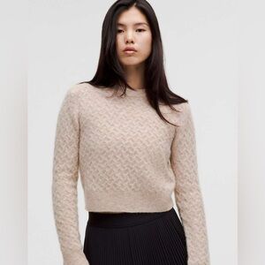 lululemon athletica Women's Beige Textured Crewneck Sweater